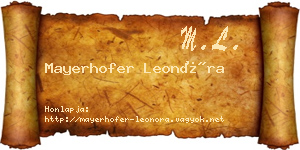 Mayerhofer Leonóra névjegykártya