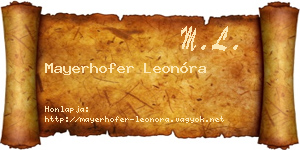 Mayerhofer Leonóra névjegykártya